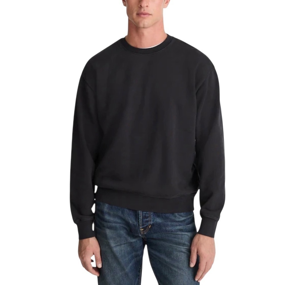 Madewell Men’s Puff Snitty 100% Cotton Crewneck Sweatshirt NWT XL Classic Black